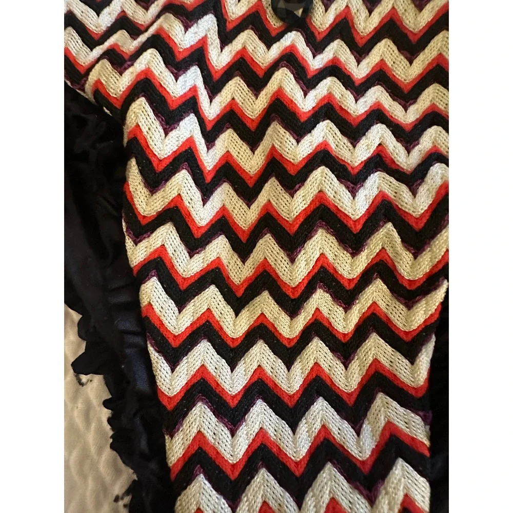 Beach‎ Bunny Bronze reversible Bikini Bottom L Zig Zag Red White Black Swim